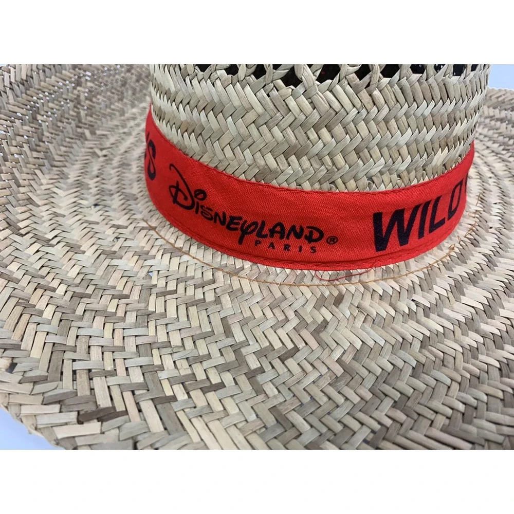 NEW VINTAGE DISNEYLAND PARIS BUFFALO BILL'S WILD WEST SHOW STRAW COWBOY HAT Red